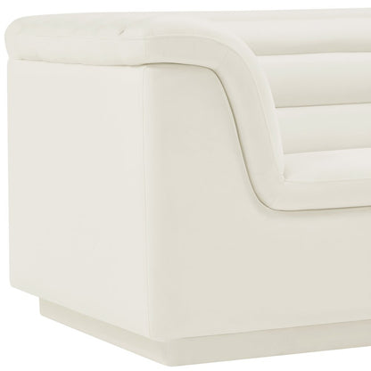 Cascade Cream Velvet Fabric Chair