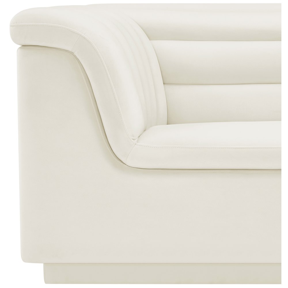 Cascade Cream Velvet Fabric Chair