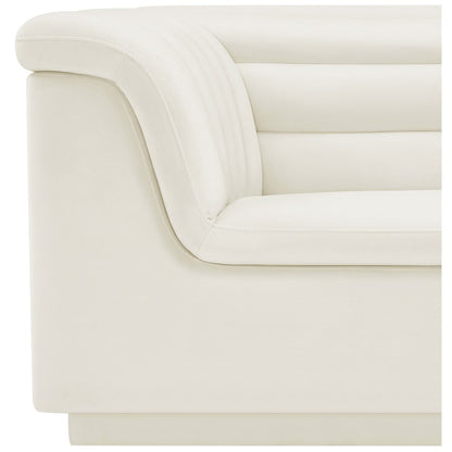 Cascade Cream Velvet Fabric Chair