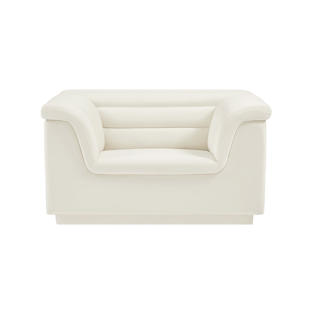 Cascade Cream Velvet Fabric Chair