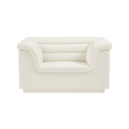 Cascade Cream Velvet Fabric Chair