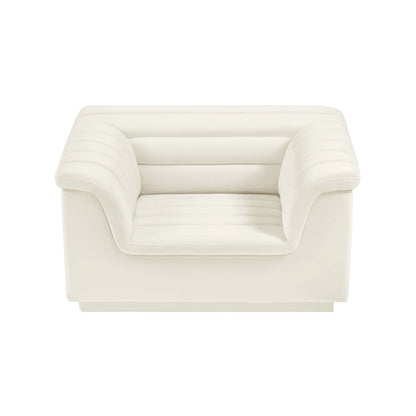 Cascade Cream Velvet Fabric Chair