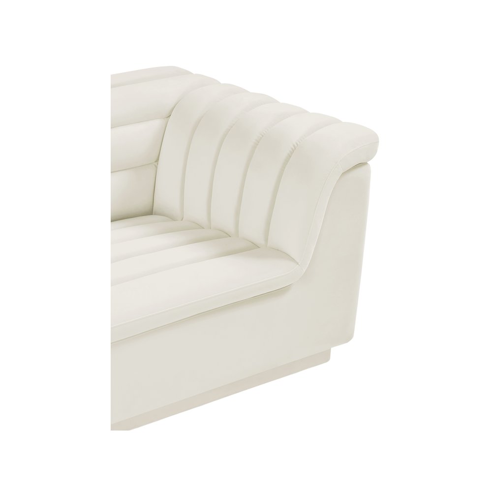 Cascade Cream Velvet Fabric Chair