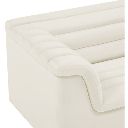 Cascade Cream Velvet Fabric Chair