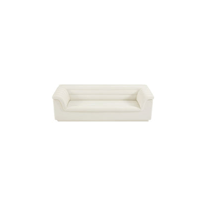 Cascade Cream Velvet Fabric Sofa