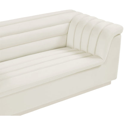 Cascade Cream Velvet Fabric Sofa
