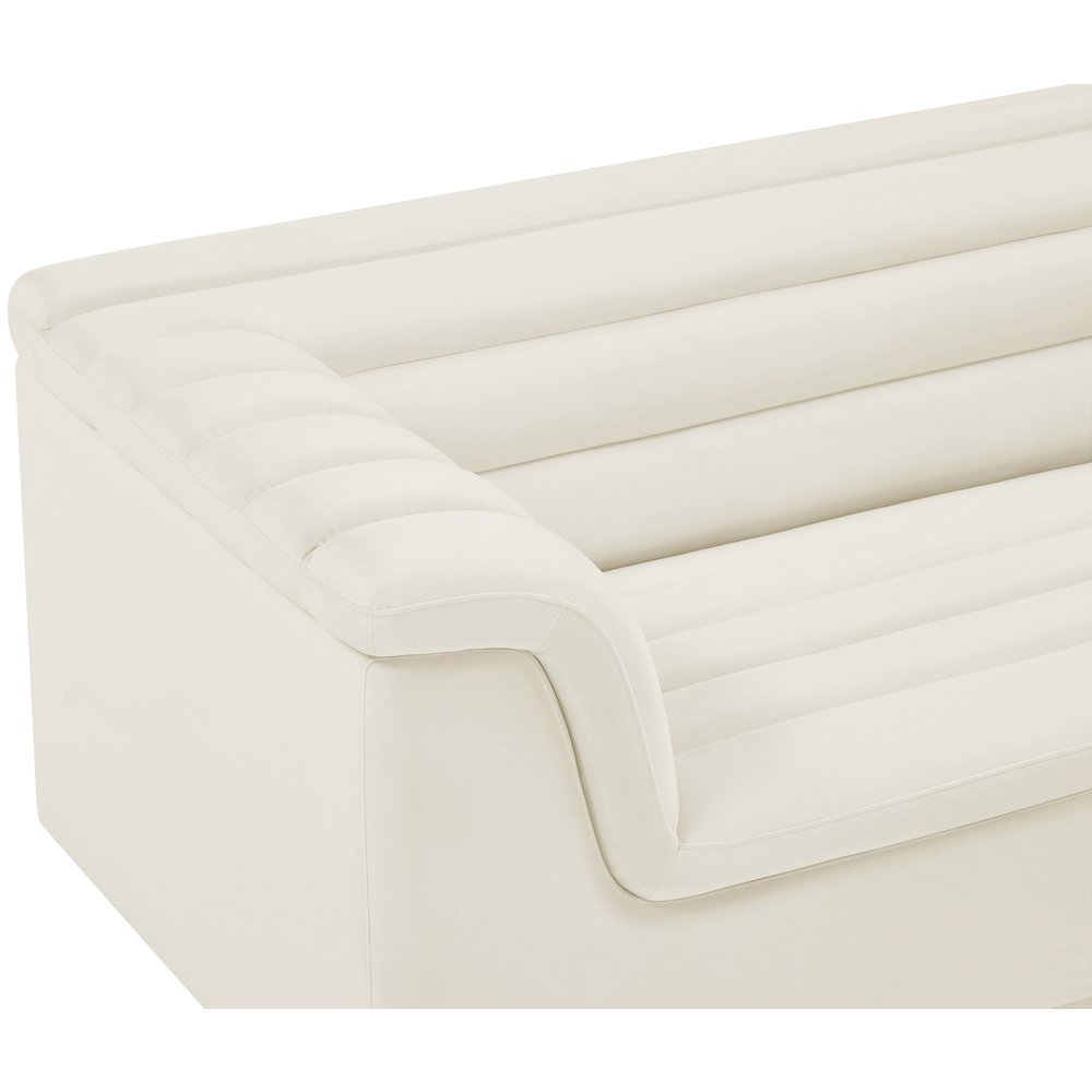 Cascade Cream Velvet Fabric Sofa