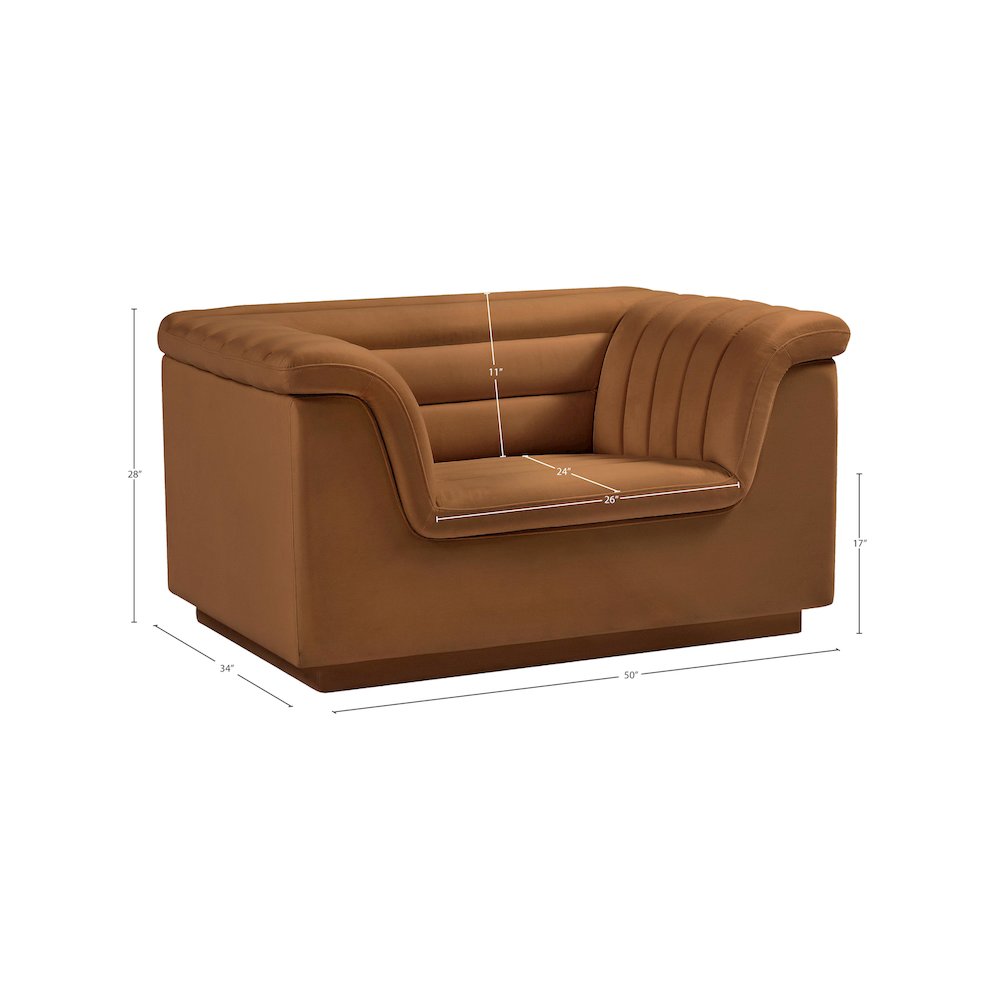 Cascade Saddle Velvet Fabric Chair