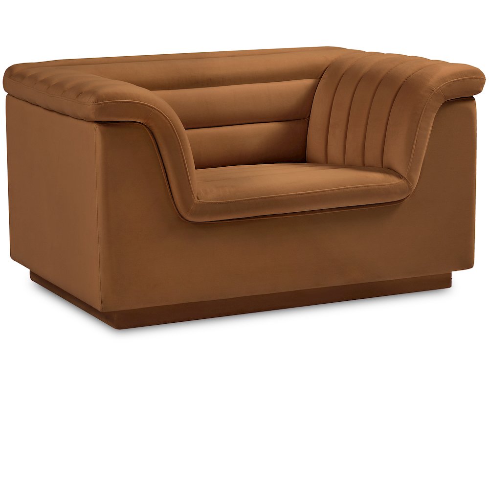 Cascade Saddle Velvet Fabric Chair