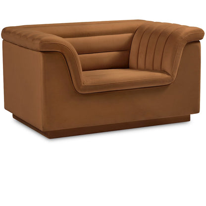 Cascade Saddle Velvet Fabric Chair