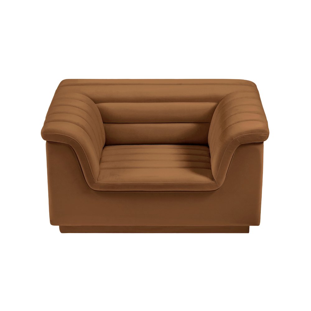 Cascade Saddle Velvet Fabric Chair
