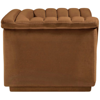 Cascade Saddle Velvet Fabric Chair