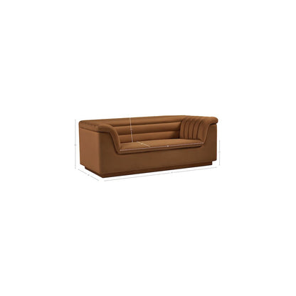 Cascade Saddle Velvet Fabric Loveseat