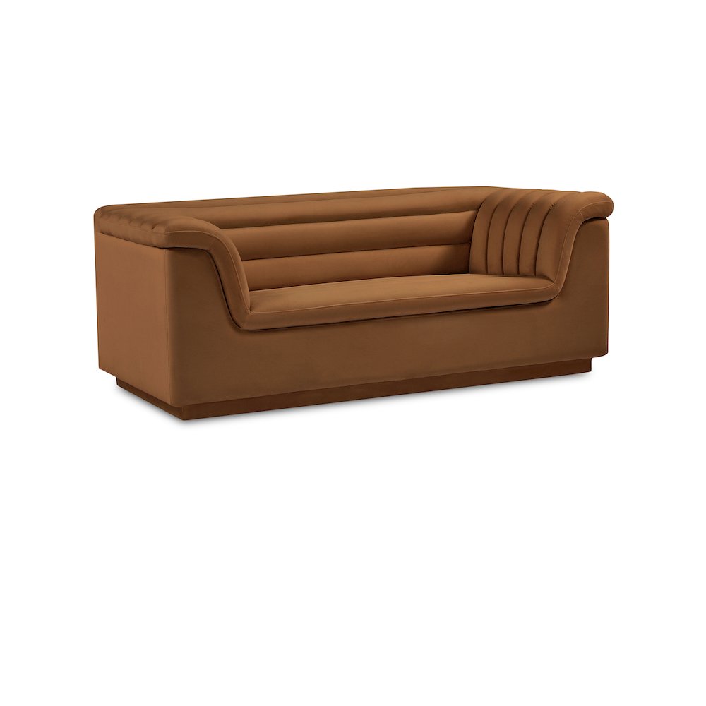Cascade Saddle Velvet Fabric Loveseat