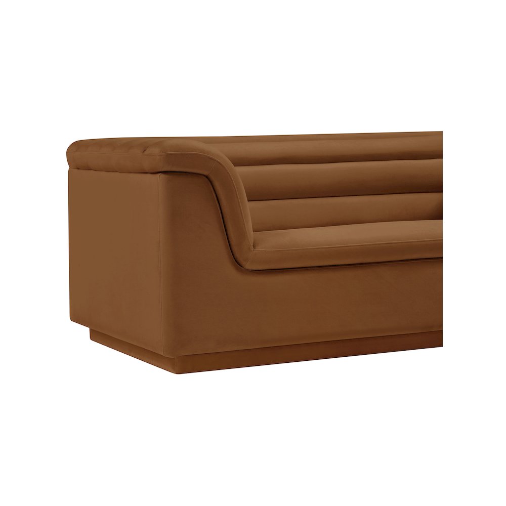 Cascade Saddle Velvet Fabric Loveseat