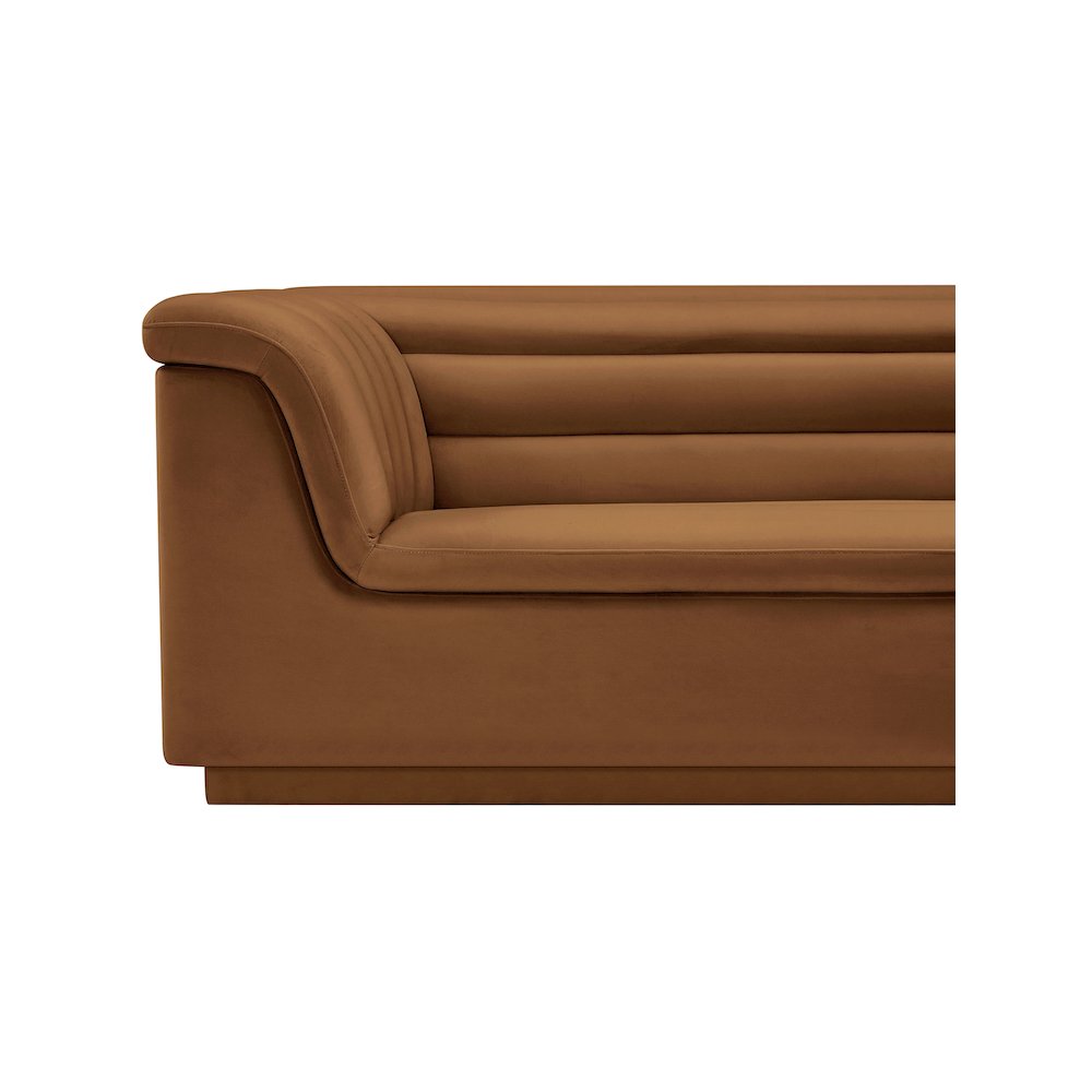 Cascade Saddle Velvet Fabric Loveseat