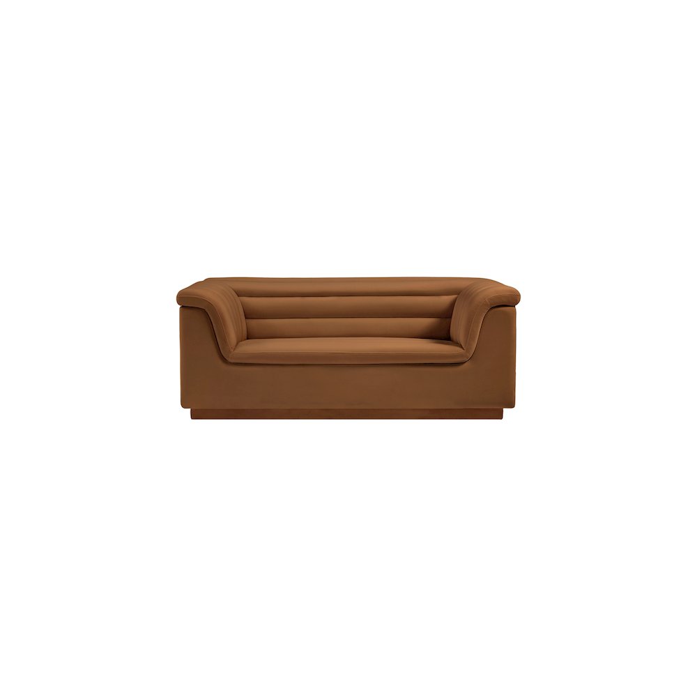 Cascade Saddle Velvet Fabric Loveseat