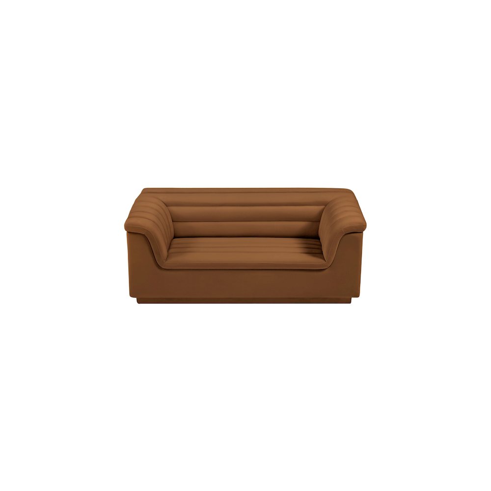 Cascade Saddle Velvet Fabric Loveseat
