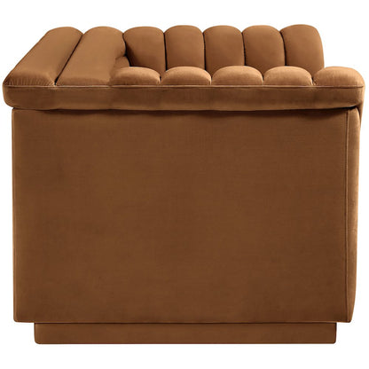 Cascade Saddle Velvet Fabric Loveseat