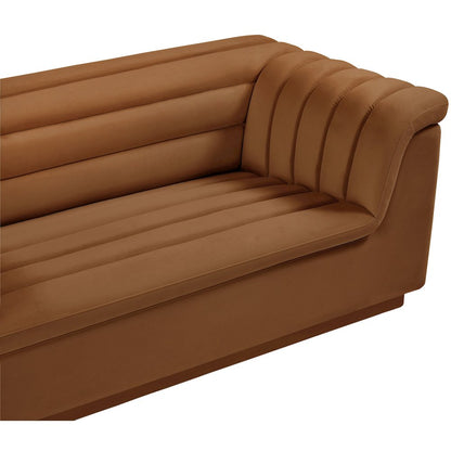 Cascade Saddle Velvet Fabric Loveseat