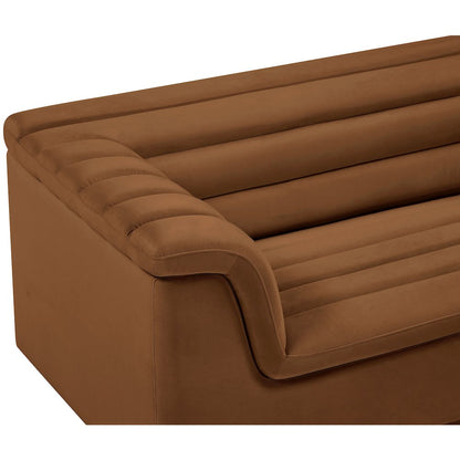 Cascade Saddle Velvet Fabric Loveseat