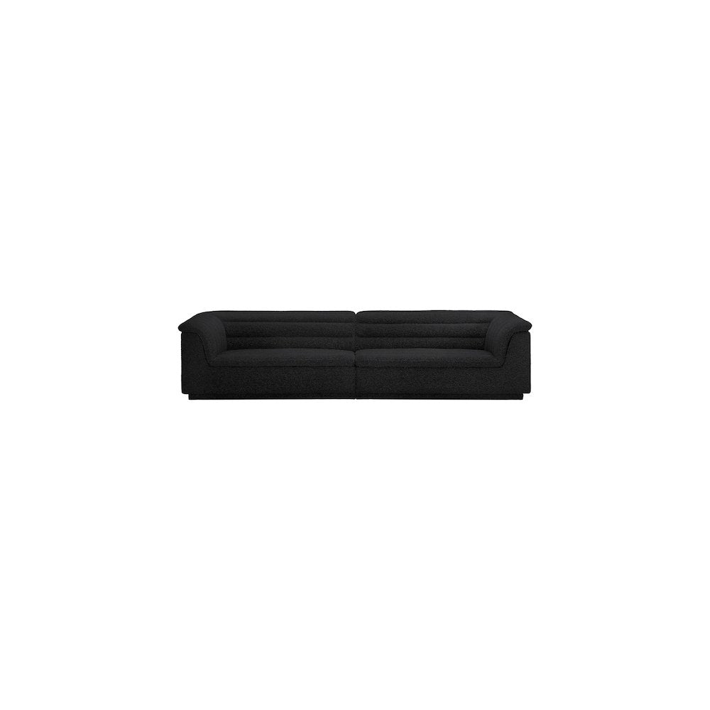 Cascade Black Boucle Fabric Modular Sofa