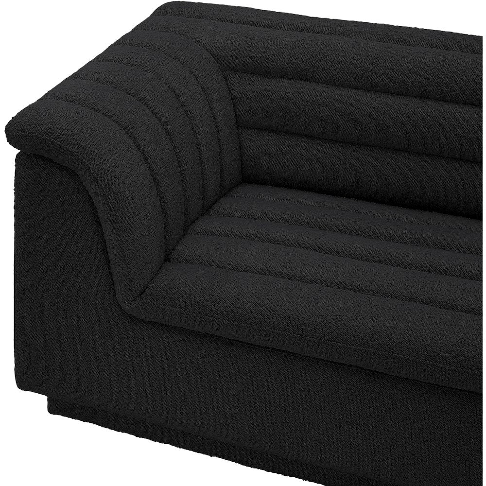 Cascade Black Boucle Fabric Modular Sofa