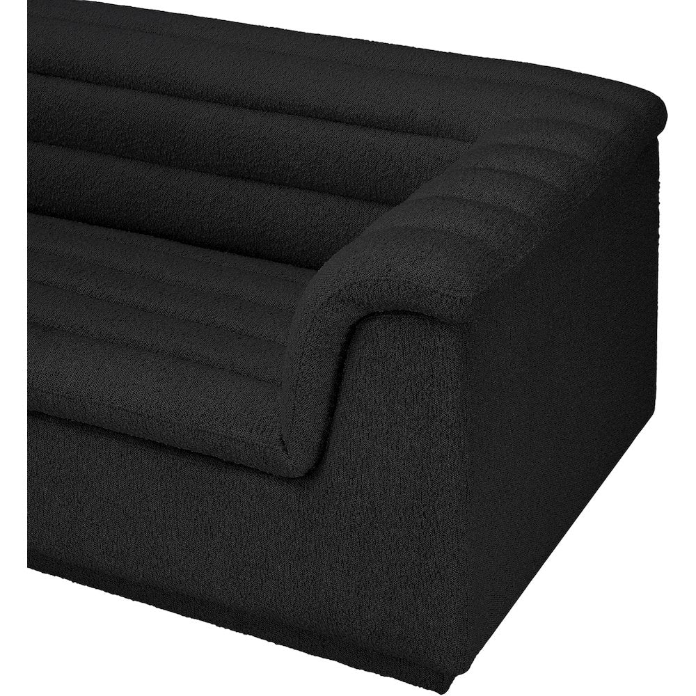 Cascade Black Boucle Fabric Modular Sofa