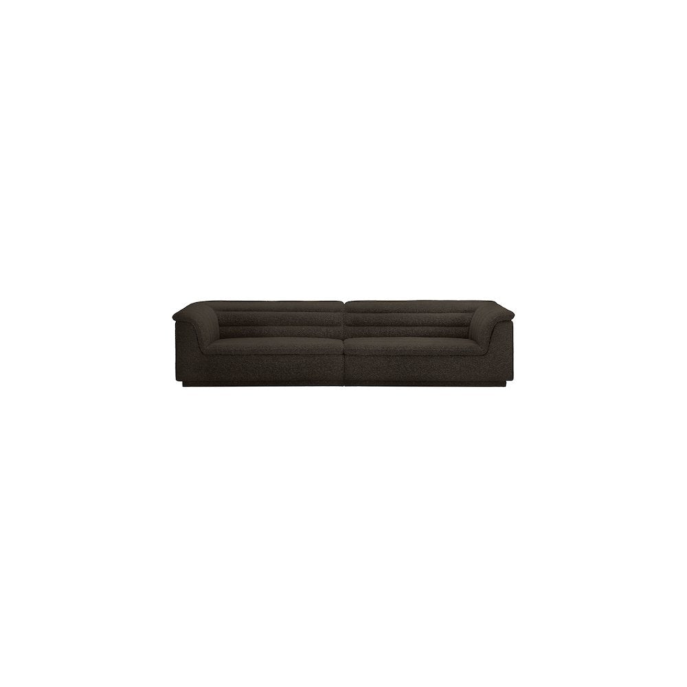 Cascade Brown Boucle Fabric Modular Sofa