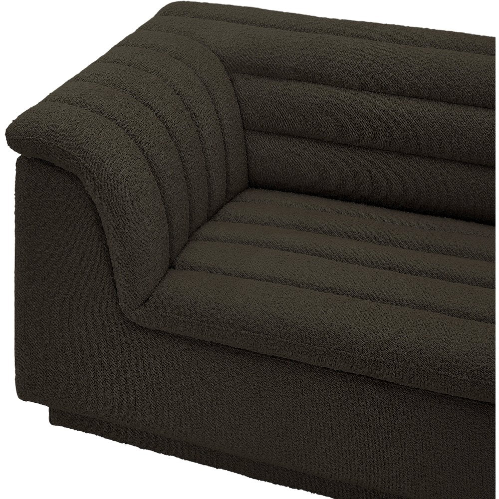 Cascade Brown Boucle Fabric Modular Sofa