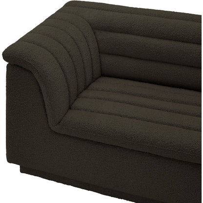 Cascade Brown Boucle Fabric Modular Sofa