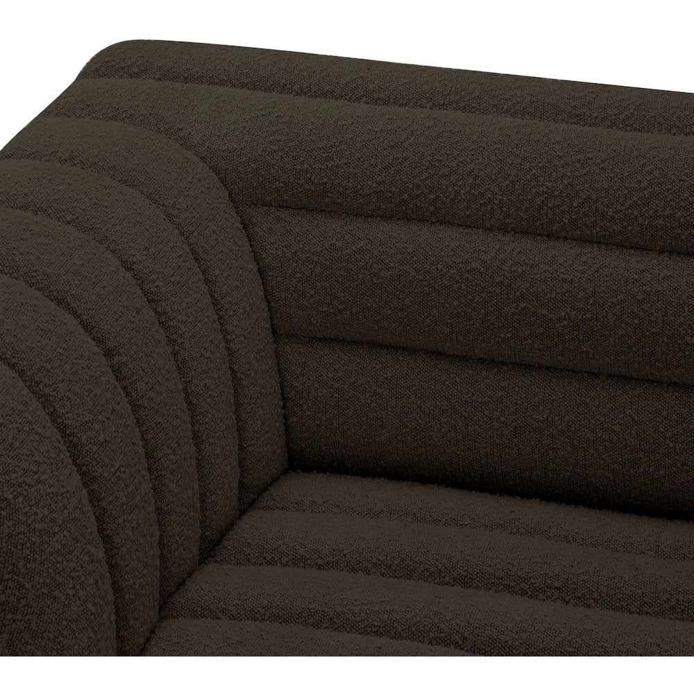 Cascade Brown Boucle Fabric Modular Sofa