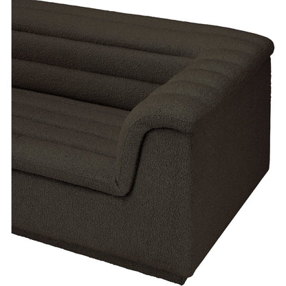 Cascade Brown Boucle Fabric Modular Sectional