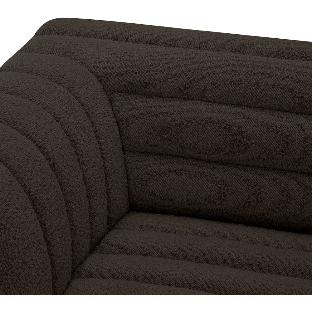 Cascade Brown Boucle Fabric Modular Sectional
