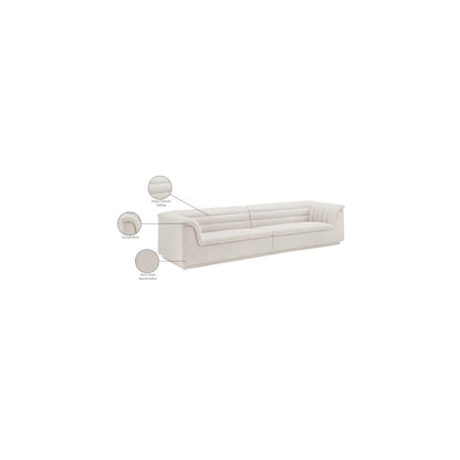 Cascade Cream Boucle Fabric Modular Sofa
