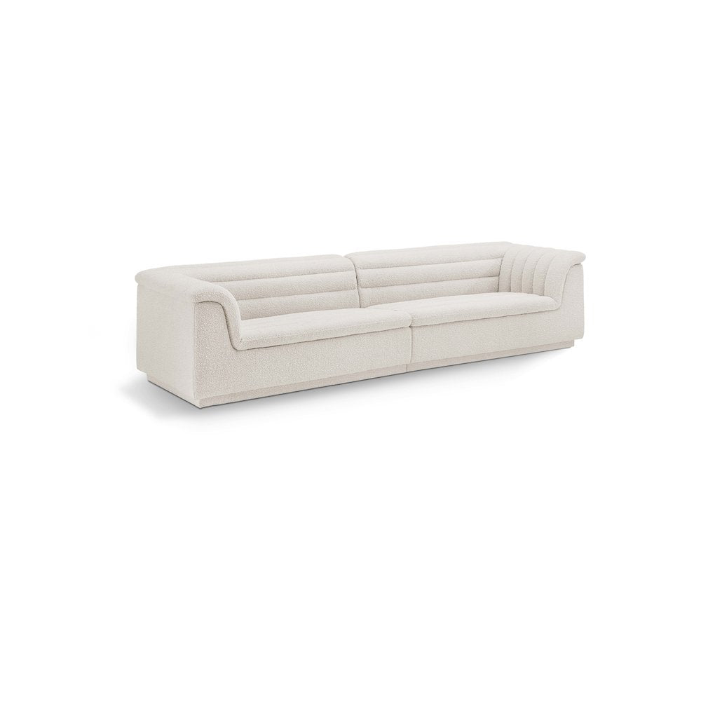 Cascade Cream Boucle Fabric Modular Sofa