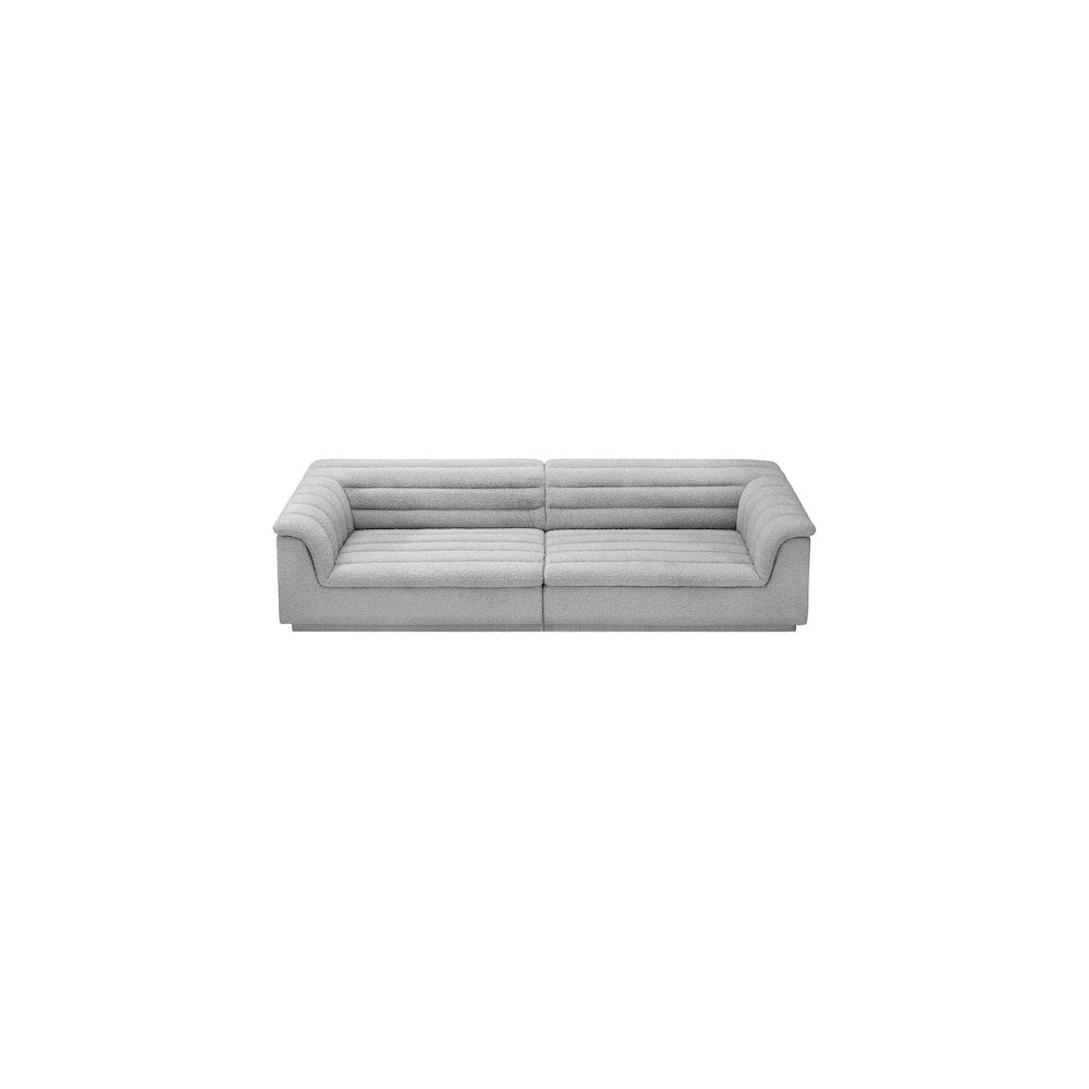 Cascade Grey Boucle Fabric Modular Sofa