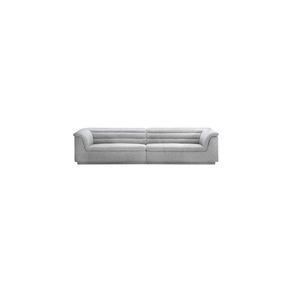 Cascade Grey Boucle Fabric Modular Sofa