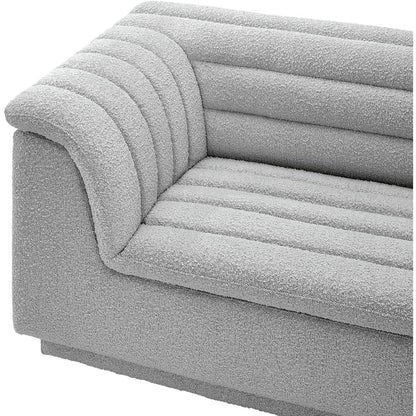 Cascade Grey Boucle Fabric Modular Sofa
