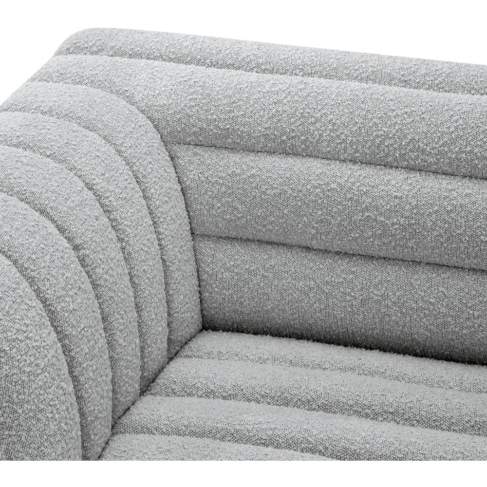 Cascade Grey Boucle Fabric Modular Sofa
