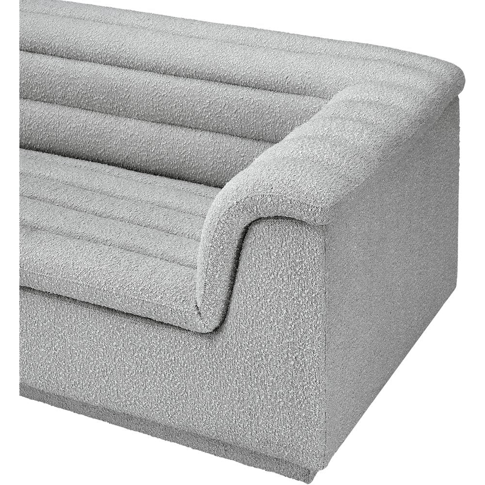 Cascade Grey Boucle Fabric Modular Sectional