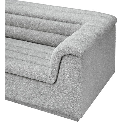 Cascade Grey Boucle Fabric Modular Sectional