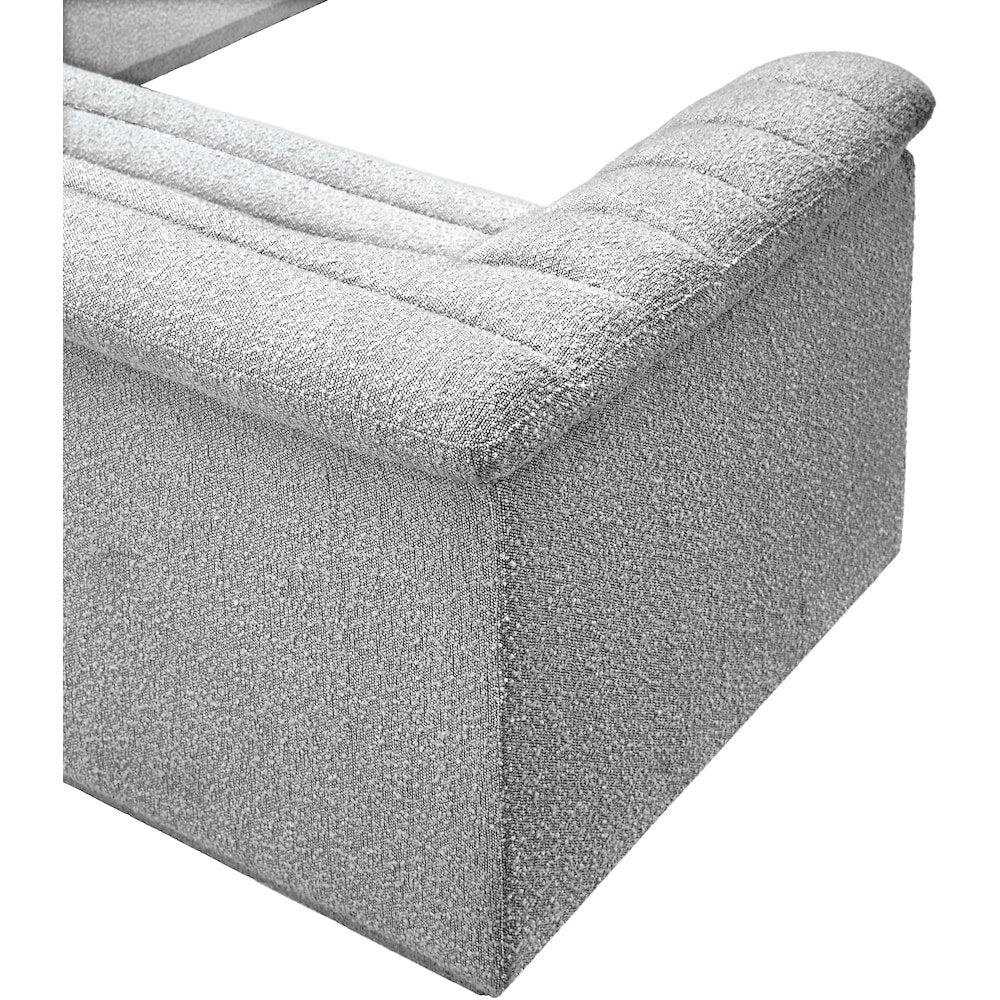 Cascade Grey Boucle Fabric Modular Sectional