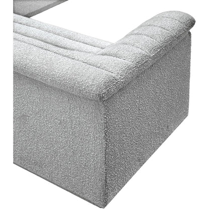 Cascade Grey Boucle Fabric Modular Sectional