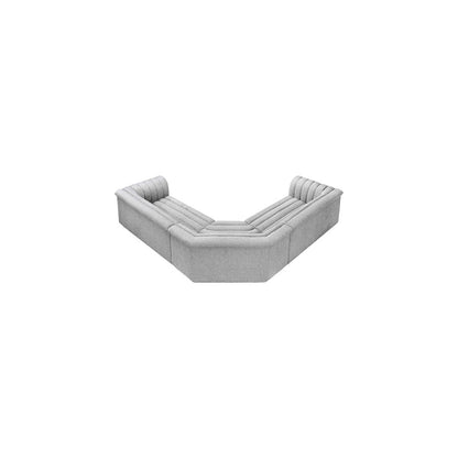 Cascade Grey Boucle Fabric Modular Sectional