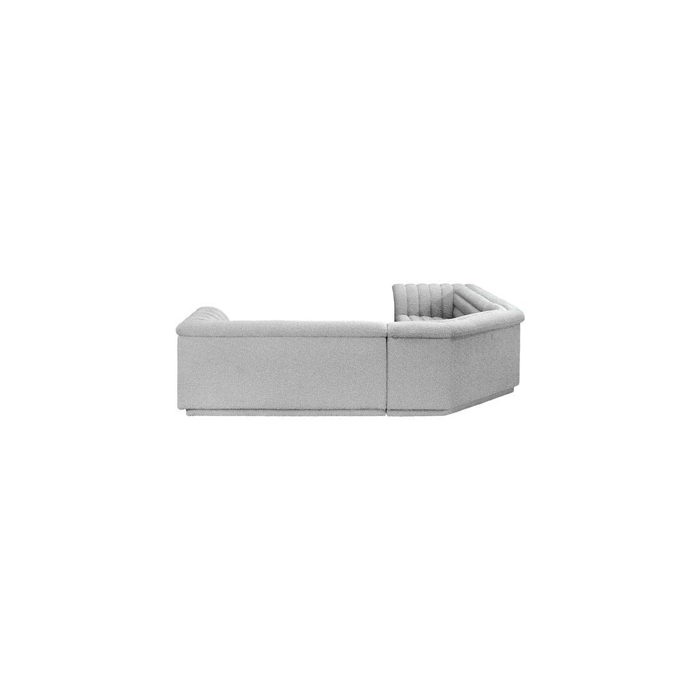 Cascade Grey Boucle Fabric Modular Sectional