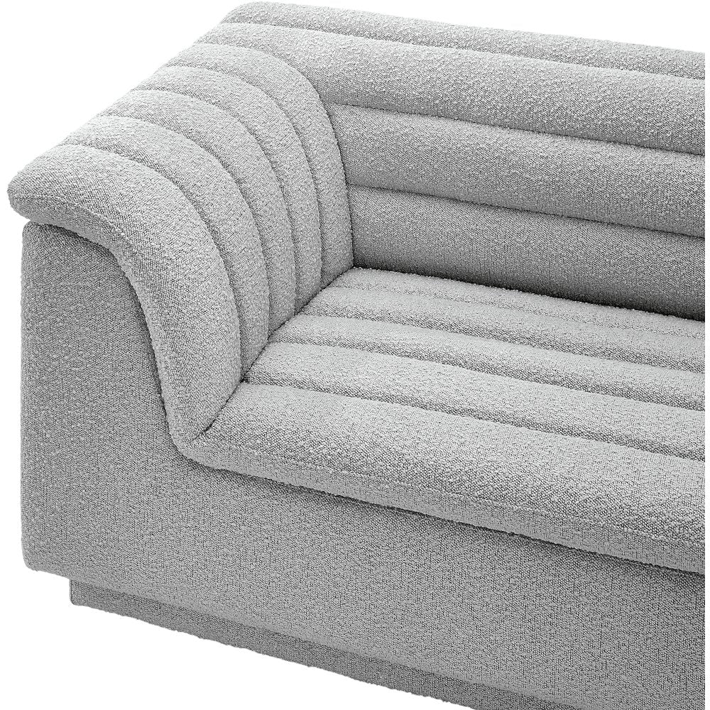 Cascade Grey Boucle Fabric Modular Sectional
