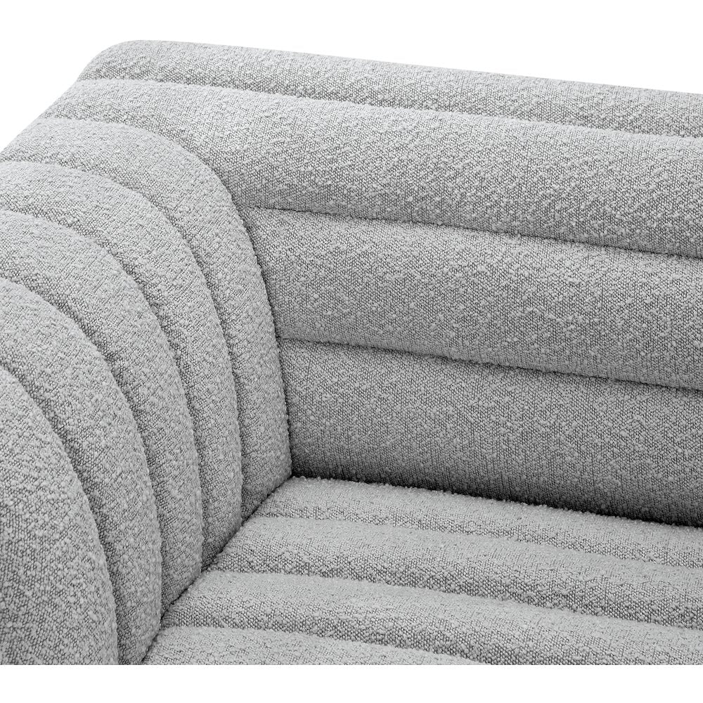 Cascade Grey Boucle Fabric Modular Sectional