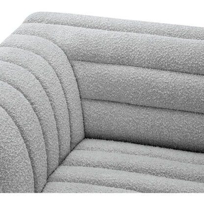 Cascade Grey Boucle Fabric Modular Sectional