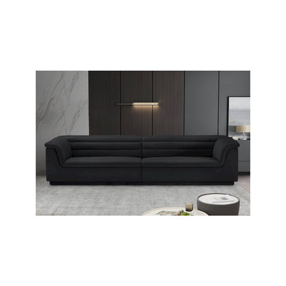 Cascade Black Velvet Fabric Modular Sofa